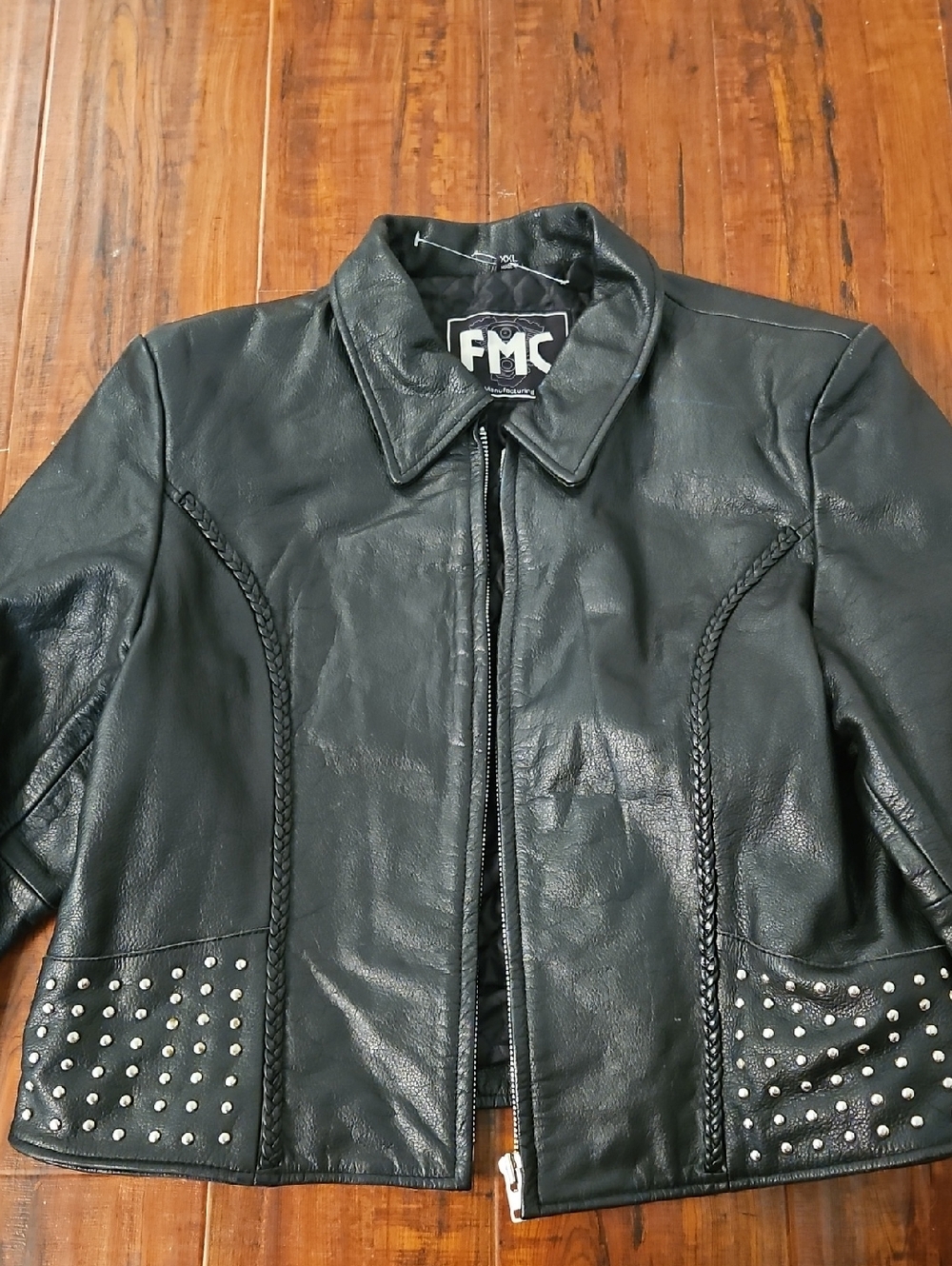 FMC Women's Black Studded Leather Jacket